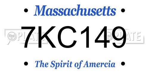 7KC149 Massachusetts License Plate