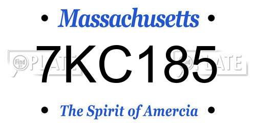 7KC185 Massachusetts License Plate