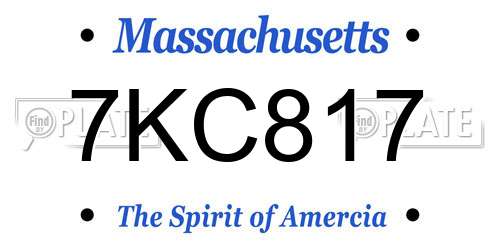 7KC817 Massachusetts License Plate