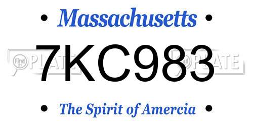 7KC983 Massachusetts License Plate