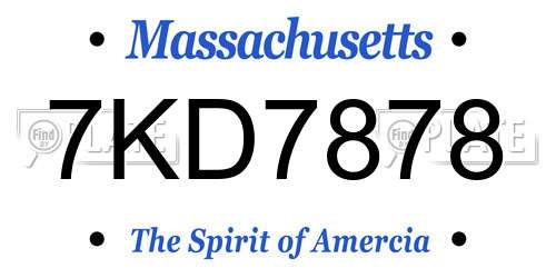 7KD7878 Massachusetts License Plate