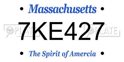 7KE427 Massachusetts License Plate