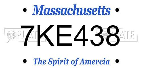 7KE438 Massachusetts License Plate