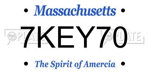 7KEY70 Massachusetts License Plate