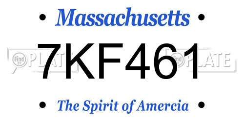 7KF461 Massachusetts License Plate