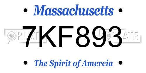7KF893 Massachusetts License Plate