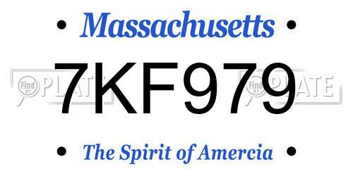 7KF979 Massachusetts License Plate