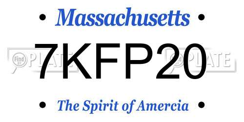 7KFP20 Massachusetts License Plate
