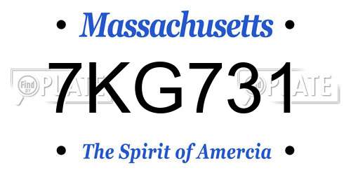 7KG731 Massachusetts License Plate