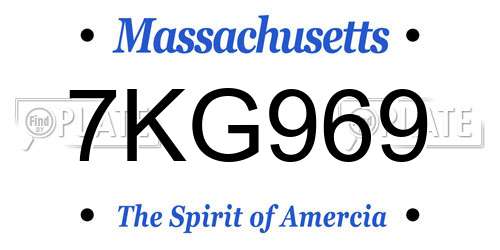 7KG969 Massachusetts License Plate