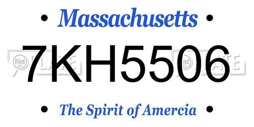 7KH5506 Massachusetts License Plate