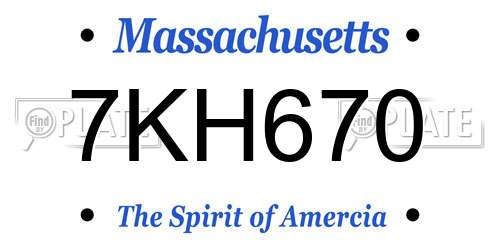 7KH670 Massachusetts License Plate