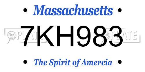 7KH983 Massachusetts License Plate