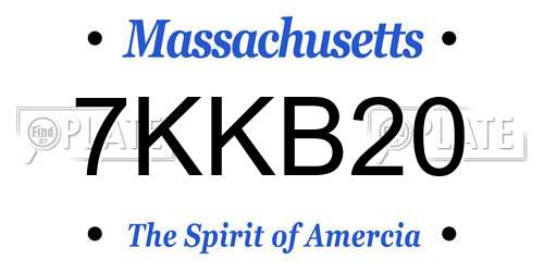 7KKB20 Massachusetts License Plate