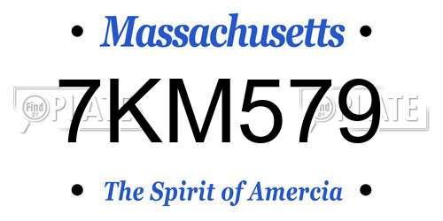 7KM579 Massachusetts License Plate