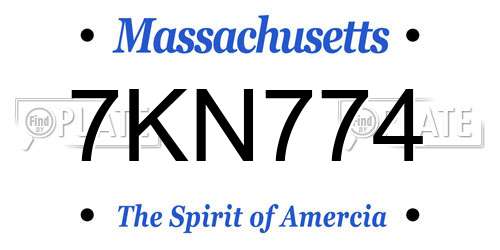 7KN774 Massachusetts License Plate