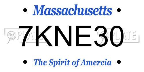 7KNE30 Massachusetts License Plate