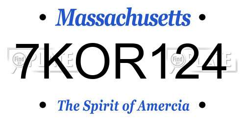 7KOR124 Massachusetts License Plate