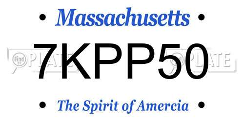 7KPP50 Massachusetts License Plate