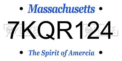 7KQR124 Massachusetts License Plate