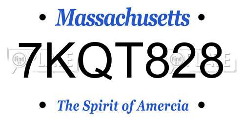 7KQT828 Massachusetts License Plate