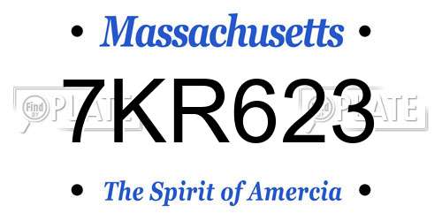7KR623 Massachusetts License Plate