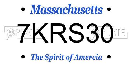 7KRS30 Massachusetts License Plate