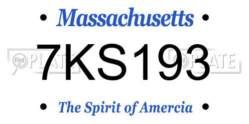 7KS193 Massachusetts License Plate