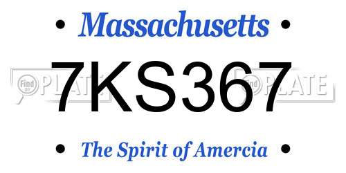 7KS367 Massachusetts License Plate