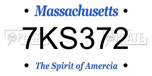 7KS372 Massachusetts License Plate