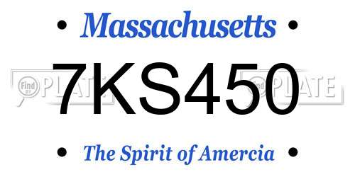 7KS450 Massachusetts License Plate