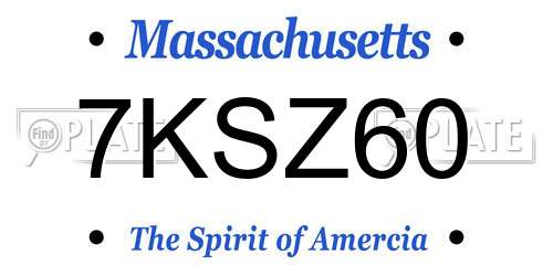 7KSZ60 Massachusetts License Plate