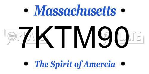 7KTM90 Massachusetts License Plate
