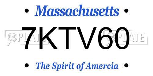 7KTV60 Massachusetts License Plate