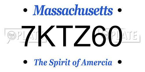 7KTZ60 Massachusetts License Plate