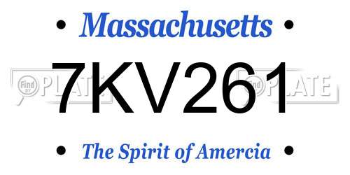 7KV261 Massachusetts License Plate