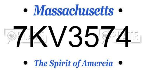 7KV3574 Massachusetts License Plate