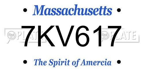 7KV617 Massachusetts License Plate