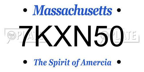 7KXN50 Massachusetts License Plate