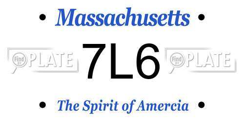 7L6 Massachusetts License Plate