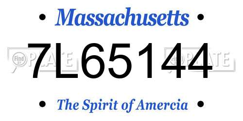 7L65144 Massachusetts License Plate