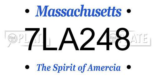 7LA248 Massachusetts License Plate