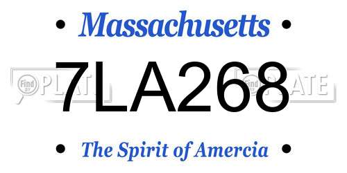 7LA268 Massachusetts License Plate