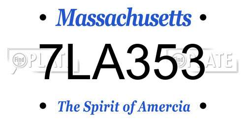 7LA353 Massachusetts License Plate