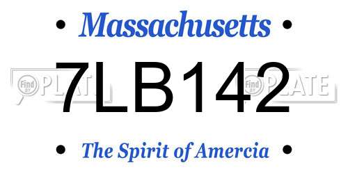 7LB142 Massachusetts License Plate