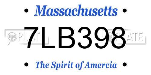 7LB398 Massachusetts License Plate