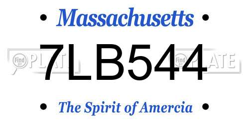 7LB544 Massachusetts License Plate