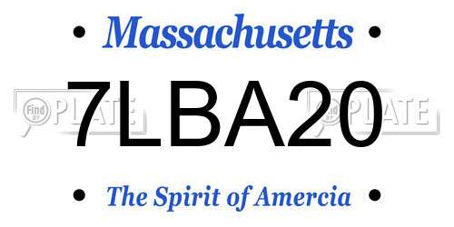 7LBA20 Massachusetts License Plate