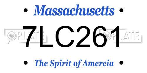 7LC261 Massachusetts License Plate