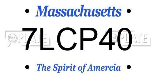 7LCP40 Massachusetts License Plate
